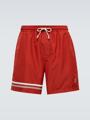 Ριγέ παντελόνι κολύμβησης Brunello Cucinelli κόκκινο