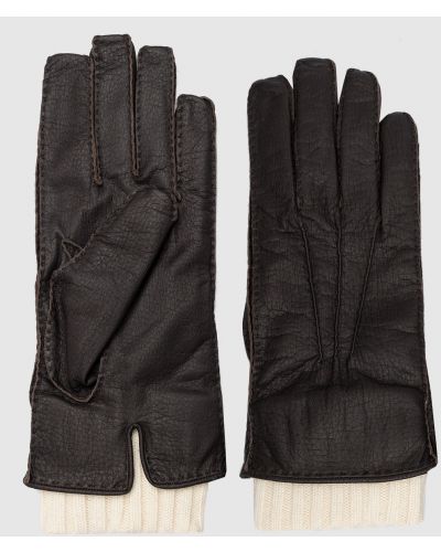 Шкіряні перчатки Enrico Mandelli, коричневі