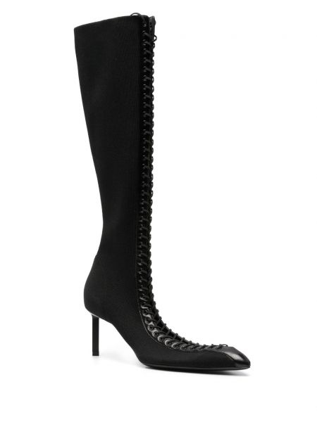 Spitzen leder schnür stiefelette Givenchy schwarz