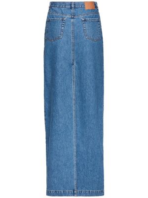 Spódnica jeansowa z wysoką talią bawełniana Magda Butrym niebieska
