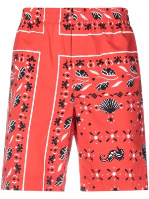 Bermuda kratke hlače s potiskom Msgm rdeča