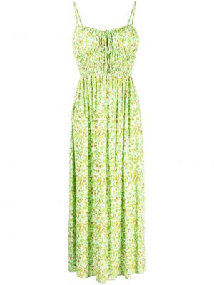 Sukienka midi w kwiatki z nadrukiem Faithfull The Brand zielona