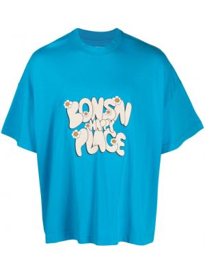 T-shirt con stampa Bonsai blu