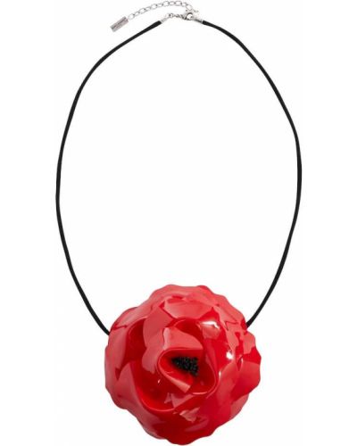 Virágos nyaklánc Saint Laurent piros