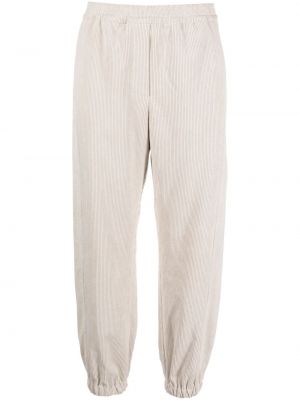 Спортни панталони от рипсено кадифе 8pm бяло
