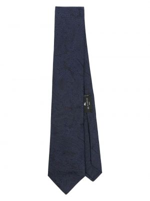 Jacquard selyem nyakkendő Etro kék