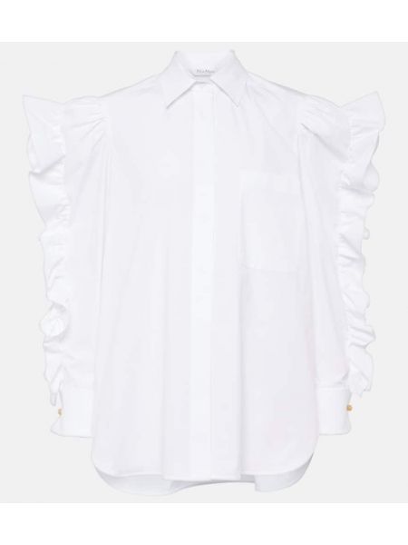 Ruffle bomull skjorte Max Mara hvit