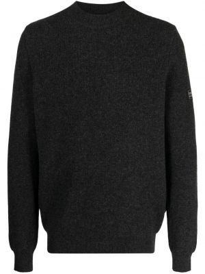 Vlnený sveter s potlačou Barbour sivá