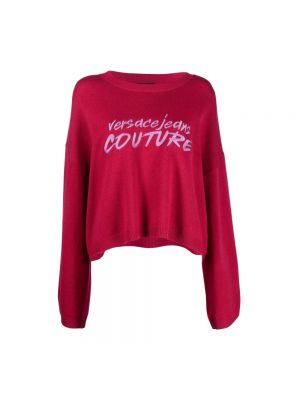 Haftowana bluza Versace Jeans Couture różowa