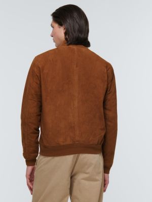 Bomber jakna iz semiša Polo Ralph Lauren rjava