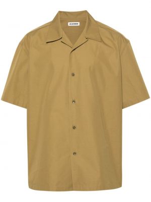 Bavlněná košile Jil Sander zelená