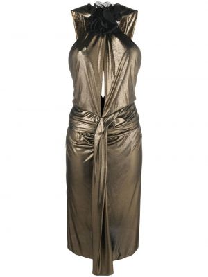 Koktel haljina Saint Laurent zlatna