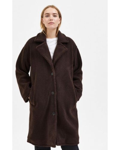 Oversized kabát Selected Femme barna