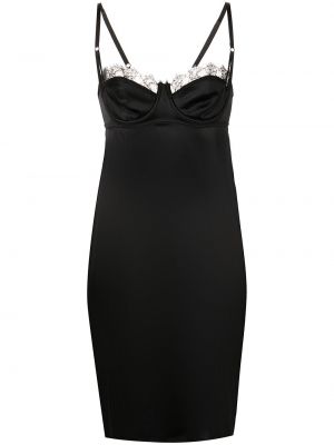Uska koktel haljina s čipkom Kiki De Montparnasse crna