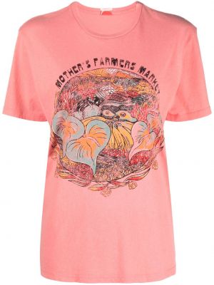 T-shirt aus baumwoll mit print Mother pink