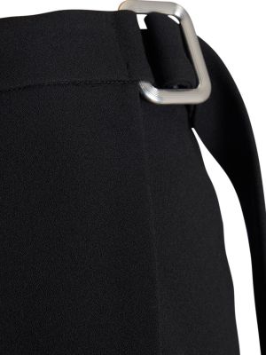 Mini spódniczka wełniana z krepy Ami Paris czarna