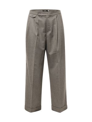 Plisované nohavice Lauren Ralph Lauren Plus sivá