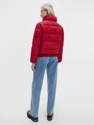 Зимова джинсова куртка Calvin Klein Jeans, червона