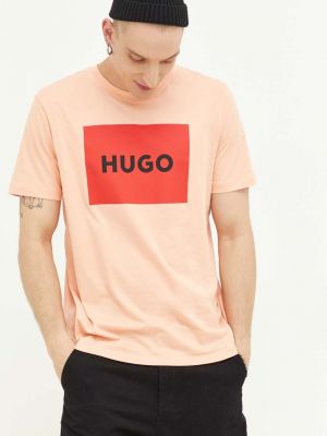 Тениска с дълъг ръкав с принт Hugo