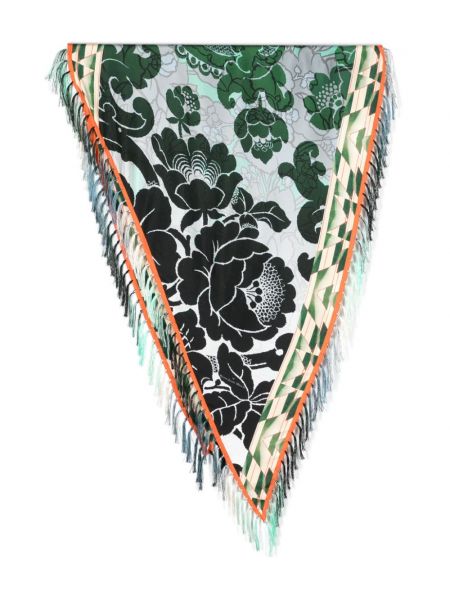 Копринен шал на цветя с принт Pierre-louis Mascia зелено