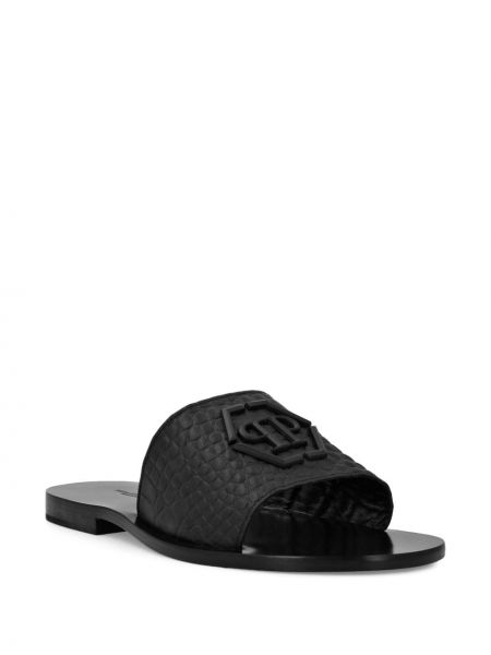 Kožené sandály Philipp Plein černé