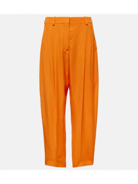 Pantaloni cu picior drept cu talie înaltă Stella Mccartney portocaliu