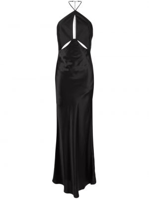 Saténové koktejlkové šaty Rachel Gilbert čierna