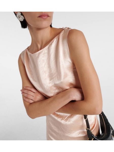 Satynowa sukienka Jean Paul Gaultier różowa