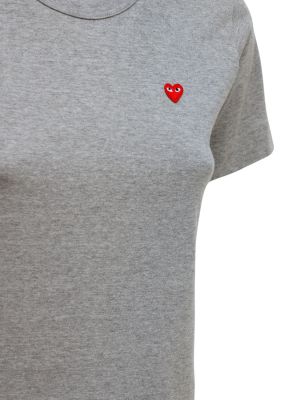 Bombažna majica z vezenjem z vzorcem srca Comme Des Garçons Play