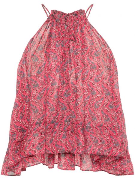 Bluza s cvetličnim vzorcem s potiskom Marant Etoile rdeča