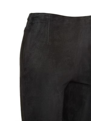 Spodnie zamszowe skórzane skinny fit S Max Mara czarne