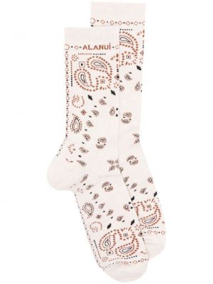 Κάλτσες με κέντημα Alanui μπεζ