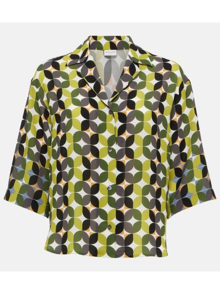 Košeľa s potlačou Dries Van Noten zelená