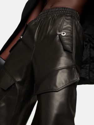 Iš natūralios odos „cargo“ stiliaus kelnės Dion Lee juoda