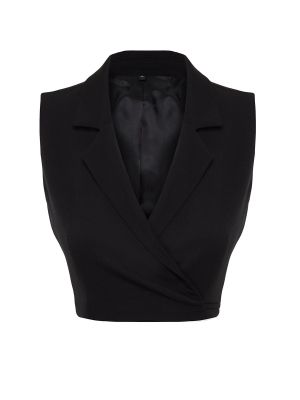 Pletená přiléhavá vesta Trendyol černá