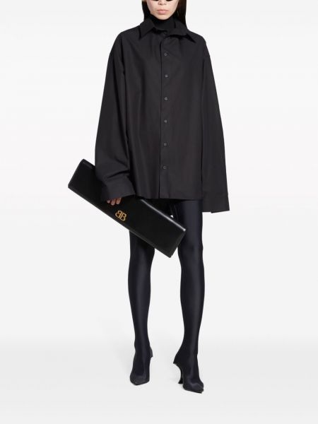 Chemise en coton oversize Balenciaga noir