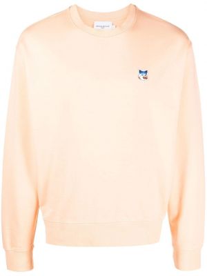 Bomull brodert sweatshirt Maison Kitsuné rosa