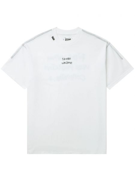 Bavlnené tričko s potlačou Izzue biela