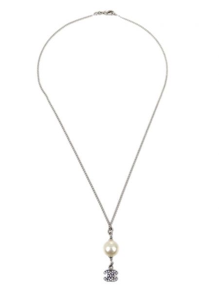 Vėrinys su perlais Chanel Pre-owned sidabrinė