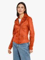 Оранжевые женские кожаные куртки