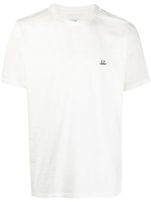 T-shirt mit stickerei mit rundem ausschnitt C.p. Company weiß