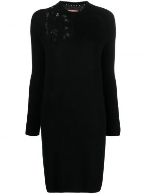 Krajkové pletené šaty Ermanno Scervino černé