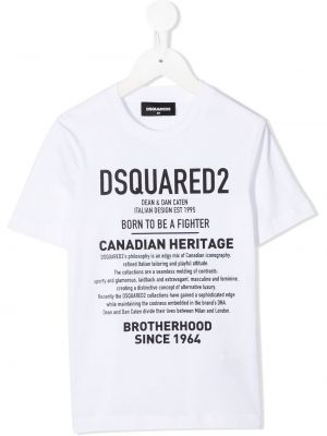 Trykt t-skjorte for jenter Dsquared2 Kids hvit