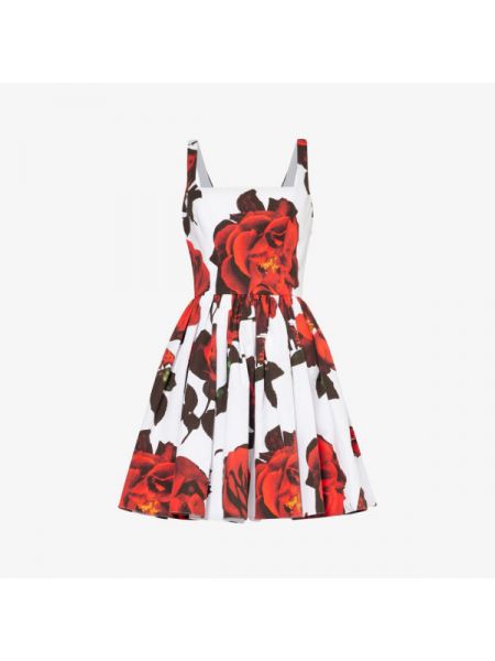 Платье мини в цветочек Alexander Mcqueen белое
