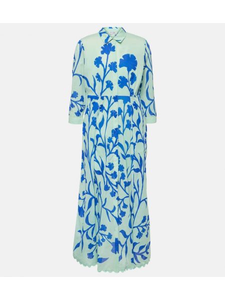 Βαμβακερή μάξι φόρεμα με σχέδιο Juliet Dunn μπλε