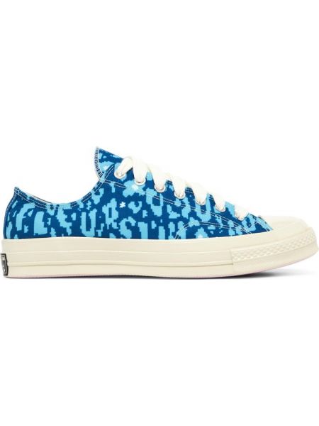 Леопардовые кроссовки Converse синие