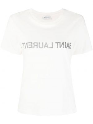 T-shirt à imprimé Saint Laurent blanc