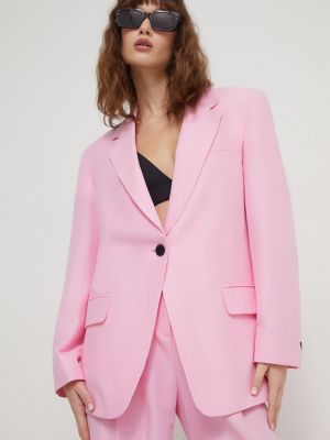 Однотонний піджак Hugo рожевий
