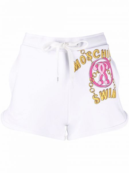 Pantalones cortos con estampado Moschino blanco