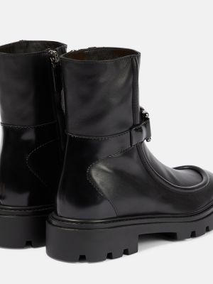 Ankle boots skórzane Tod's czarne